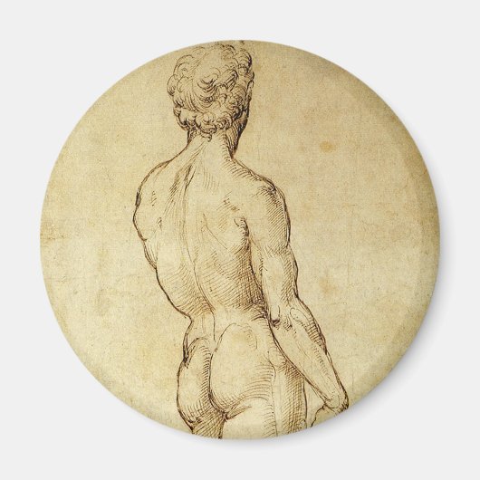 Studie van het David-standbeeld van Michelangelo d Magneet (Voorkant)