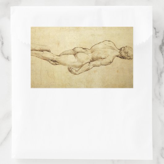 Studie van het David-standbeeld van Michelangelo d Rechthoekige Sticker (Tas)