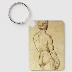 Studie van het David-standbeeld van Michelangelo d Sleutelhanger