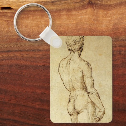 Studie van het David-standbeeld van Michelangelo d Sleutelhanger (Voorkant)