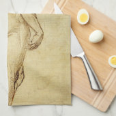 Studie van het David-standbeeld van Michelangelo d Theedoek (Quarter Fold)