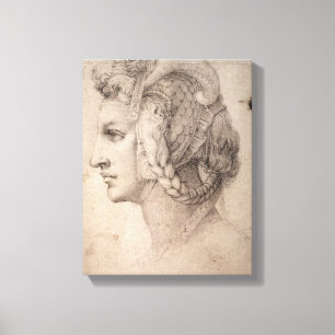 Studie van het hoofd canvas afdruk