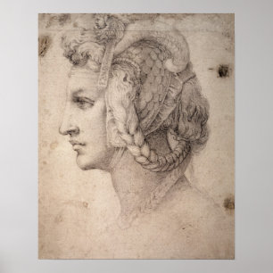 Studie van het hoofd poster