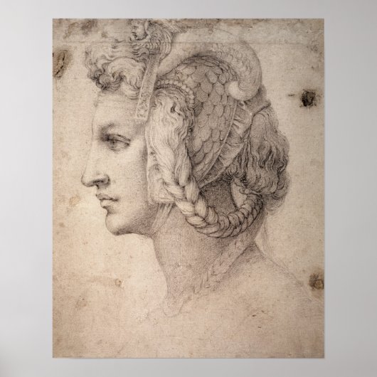 Studie van het hoofd poster (Voorkant)