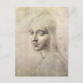 Studie van het hoofd van een meisje briefkaart (Voorkant)