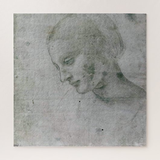 Studie van het hoofd van een vrouw door Leonardo d Legpuzzel (Verticaal)