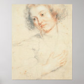 Studie van het hoofd van St. Apollonia (tekening) Poster (Voorkant)