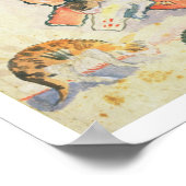 Studie van katten en een kop (m/v op papier) poster (Hoek)