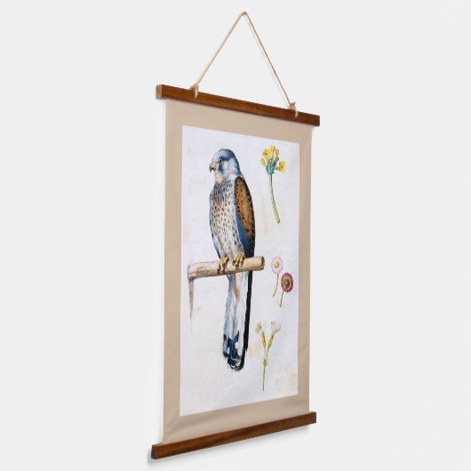 Studie van Lesser Kestrel en Bloem, Arcimboldo Hangend Wandkleed (Gebogen)