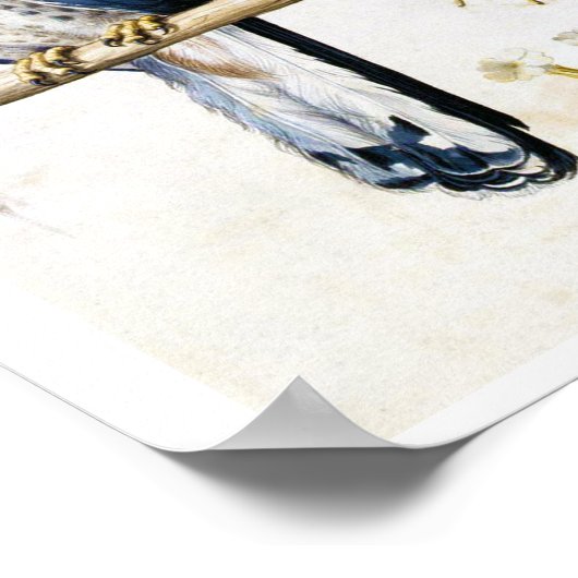 Studie van Lesser Kestrel en Bloem, Arcimboldo Poster (Hoek)