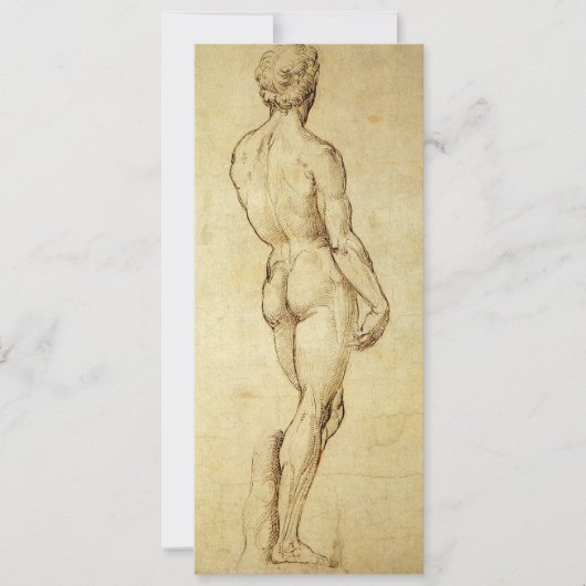 Studie van Michelangelo's David-beeld door Raphael (Voorkant)
