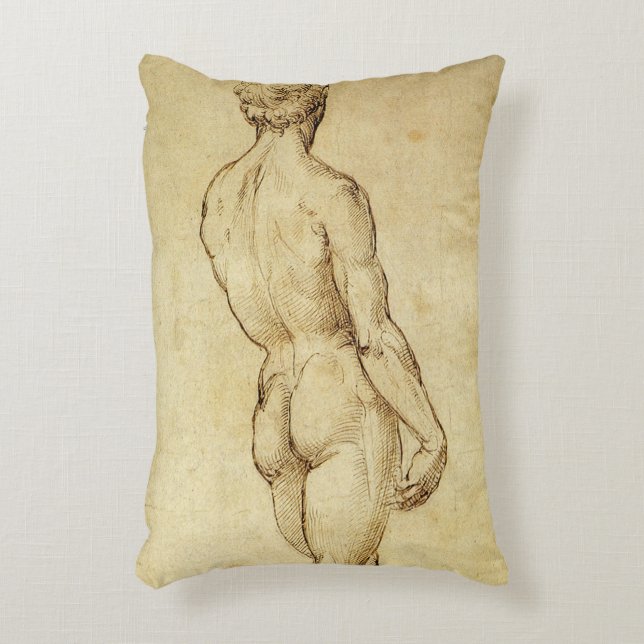 Studie van Michelangelo's David-beeld door Raphael Accent Kussen (Voorkant(Verticaal))