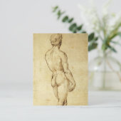 Studie van Michelangelo's David-beeld door Raphael Briefkaart (Staand voorkant)