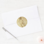 Studie van Michelangelo's David-beeld door Raphael Ronde Sticker (Envelop)