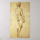 Studie van Michelangelo's David-beeldhouwwerk door Poster (Voorkant)