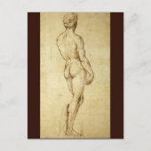 Studie van Michelangelo's David-standbeeld door Ra Briefkaart (Voorkant)