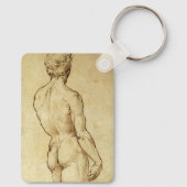 Studie van Michelangelo's David-standbeeld door Ra Sleutelhanger (Achterkant)