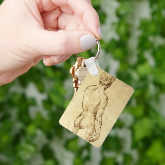 Studie van Michelangelo's David-standbeeld door Ra Sleutelhanger (Hand)