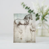 Studie van paarden - Leonardo da Vinci Briefkaart (Staand voorkant)