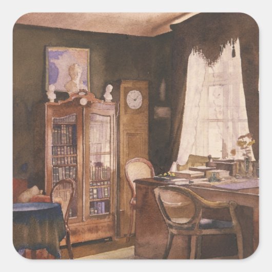 Studie van Theodor Fontane Vierkante Sticker (Voorkant)