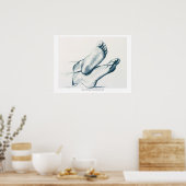 "Studie van twee Feet" Poster (Keuken)