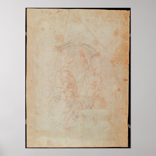 Studie van twee mannelijke figuren poster (Voorkant)