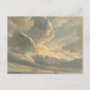 Studie van Wolken met een Zonsondergang dichtbij Briefkaart
