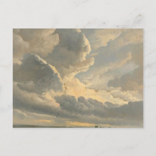 Studie van Wolken met een Zonsondergang dichtbij Briefkaart (Voorkant)