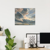 Studie van wolken met een zonsondergang nabij Rome Poster (Thuiskantoor)
