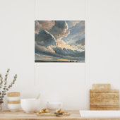 Studie van wolken met een zonsondergang nabij Rome Poster (Keuken)
