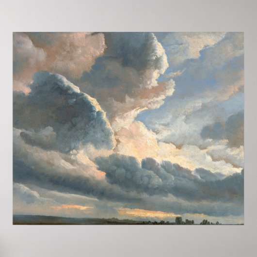 Studie van wolken met een zonsondergang nabij Rome Poster (Voorkant)