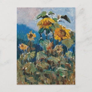 Studie van zonnebloemen   Marie Egner Briefkaart