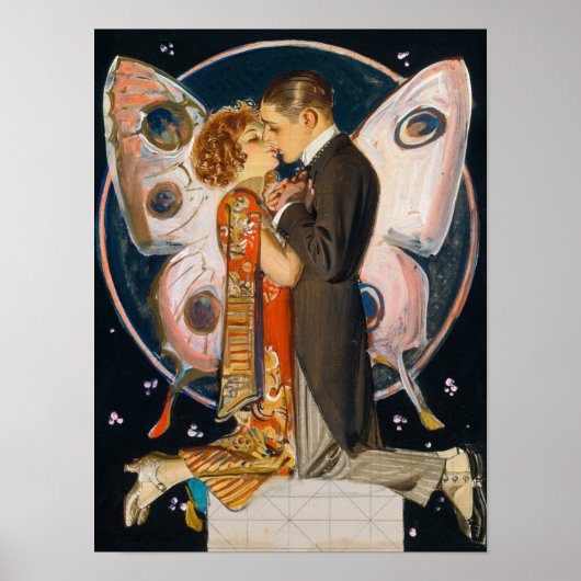 Studie voor Butterfly Couple, 1923, van Leyendecke Poster (Voorkant)