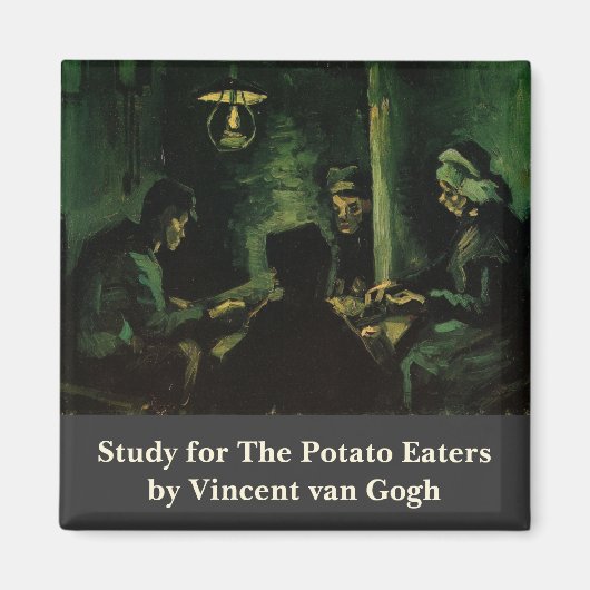 Studie voor De Aardappeleters van Vincent van Gogh Magneet (Voorkant)
