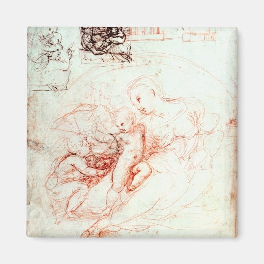 Studie voor de Alba Madonna, c.1508-09 Magneet (Voorkant)