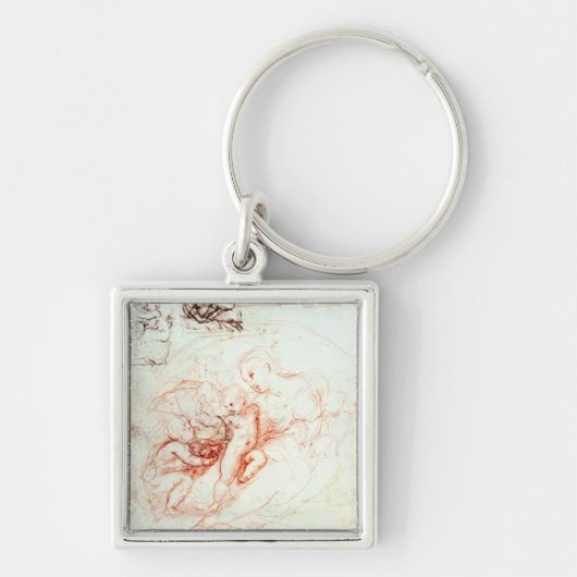 Studie voor de Alba Madonna, c.1508-09 Sleutelhanger (Voorkant)