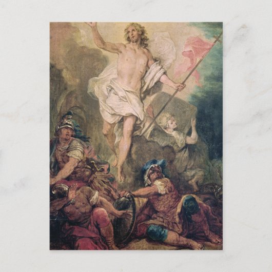 Studie voor de herrijzenis voor een schilderij briefkaart (Voorkant)