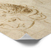 Studie voor de kop van Leda door Leonardo da Vinci Poster (Hoek)
