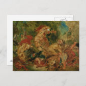 Studie voor de Lion Hunt, 1854 Briefkaart (Voorkant / Achterkant)