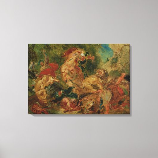 Studie voor de Lion Hunt, 1854 Canvas Afdruk (Voorkant)