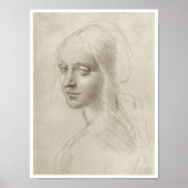 Studie voor de "Maagd van de Rocks", Da Vinci Poster (Voorkant)