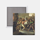 Studie voor de razen van de Barbaarse paarden, 181 Magneet (Voorkant / Achterkant)