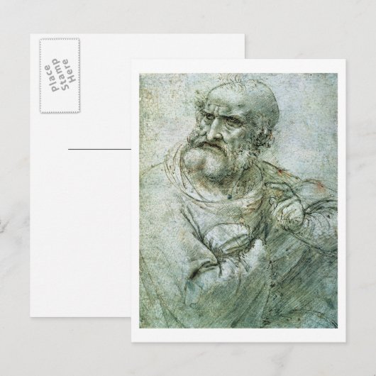 Studie voor een apostel van The Last Supper, c.149 Briefkaart (Voorkant / Achterkant)