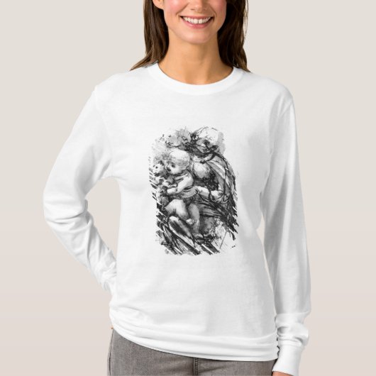 Studie voor een Madonna met een kat, c.1478-80 T-shirt (Voorkant)