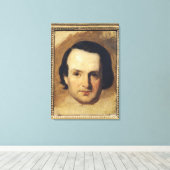 Studie voor een portret van Victor Hugo c.1836 Canvas Afdruk (Insitu (Houten vloer))