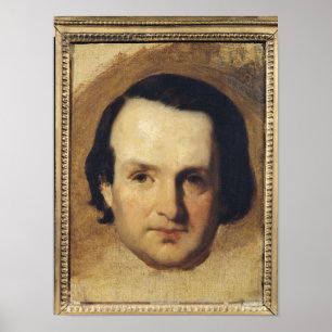 Studie voor een portret van Victor Hugo c.1836 Poster