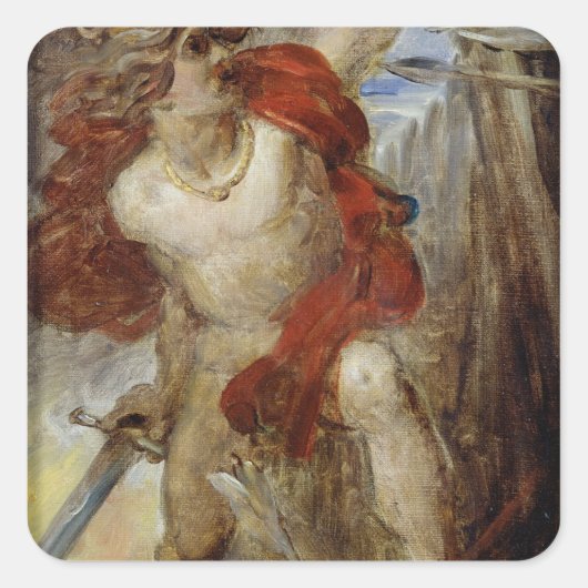 Studie voor Gaulish Courage, c.1830-32 Vierkante Sticker (Voorkant)