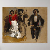 Studie voor gezeten figuren, Sargent Poster (Voorkant)