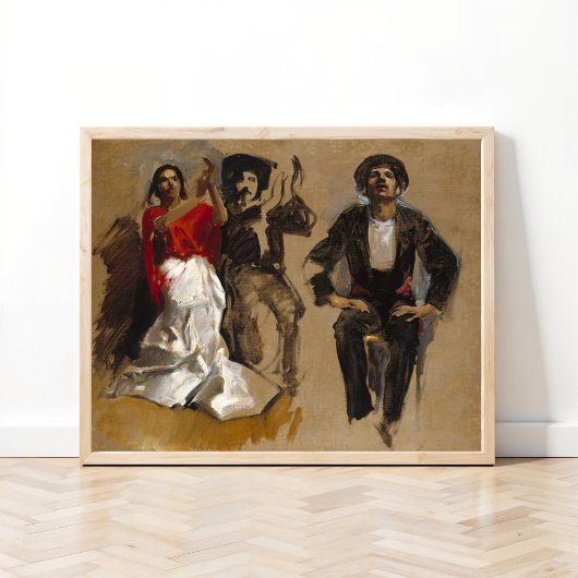 Studie voor gezeten figuren, Sargent Poster