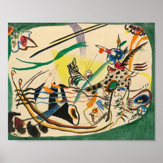 Studie voor Green Border | Kandinsky Poster (Voorkant)
